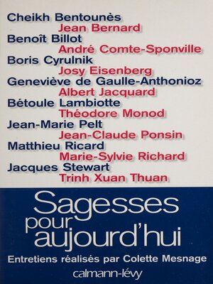 cover image of Sagesses pour aujourd'hui